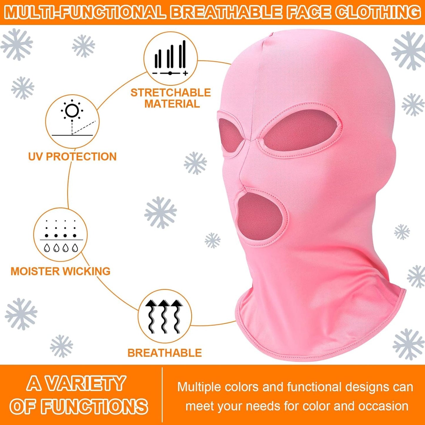 8 Pcs 3 Hole Full Face Mask