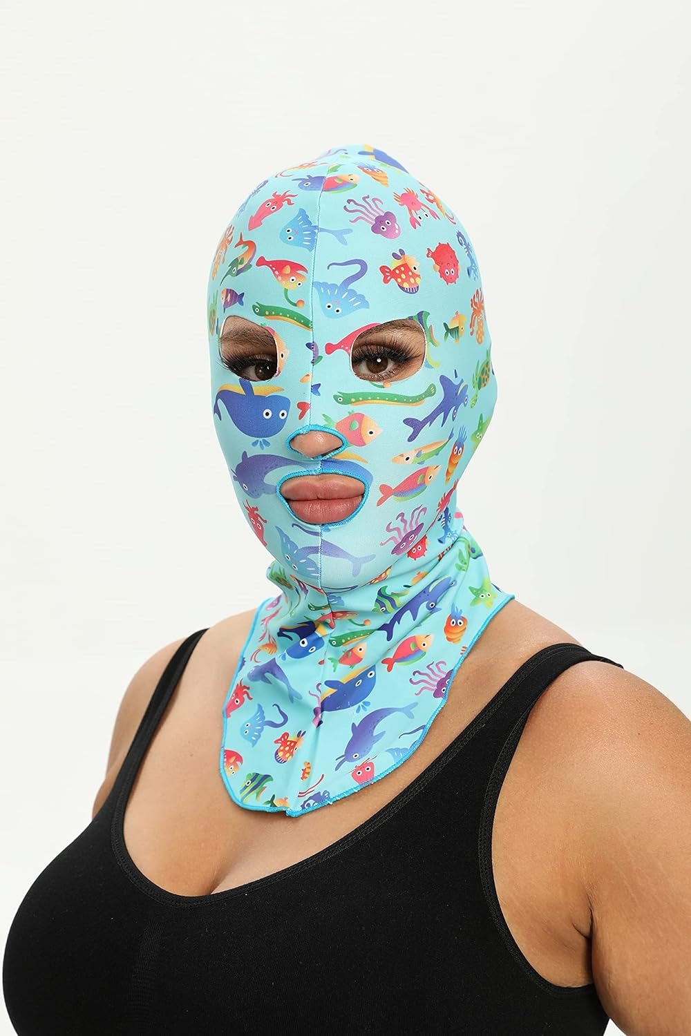 Sun burn protection for both kids and adults Swimming Full Head Sunscreen mask Facekini Face Bikini