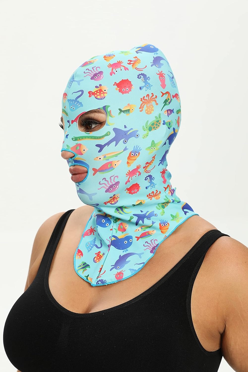 Sun burn protection for both kids and adults Swimming Full Head Sunscreen mask Facekini Face Bikini