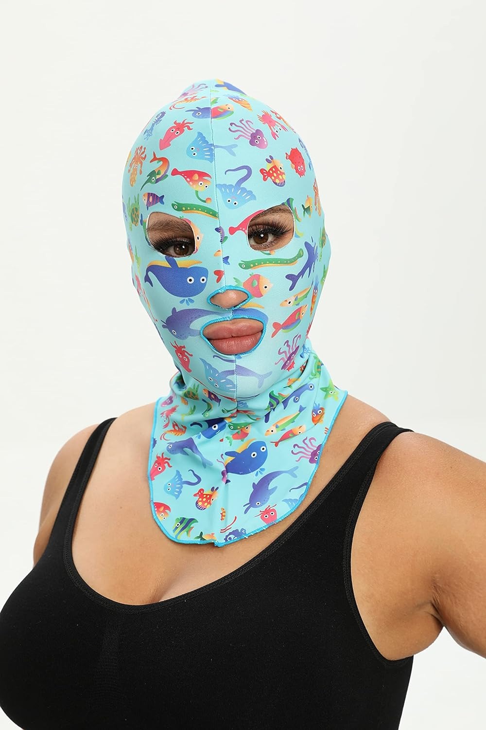 Sun burn protection for both kids and adults Swimming Full Head Sunscreen mask Facekini Face Bikini